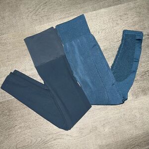 Athletic Tight Lot Star Power SPANX Compression Leggings & Target Shiny Cobalt